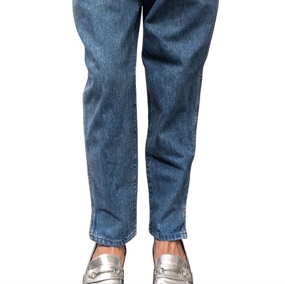 Vintage Lee Mom Jeans High Waisted Tapered Leg 100% Cotton Denim USA 11 - Picture 6 of 14